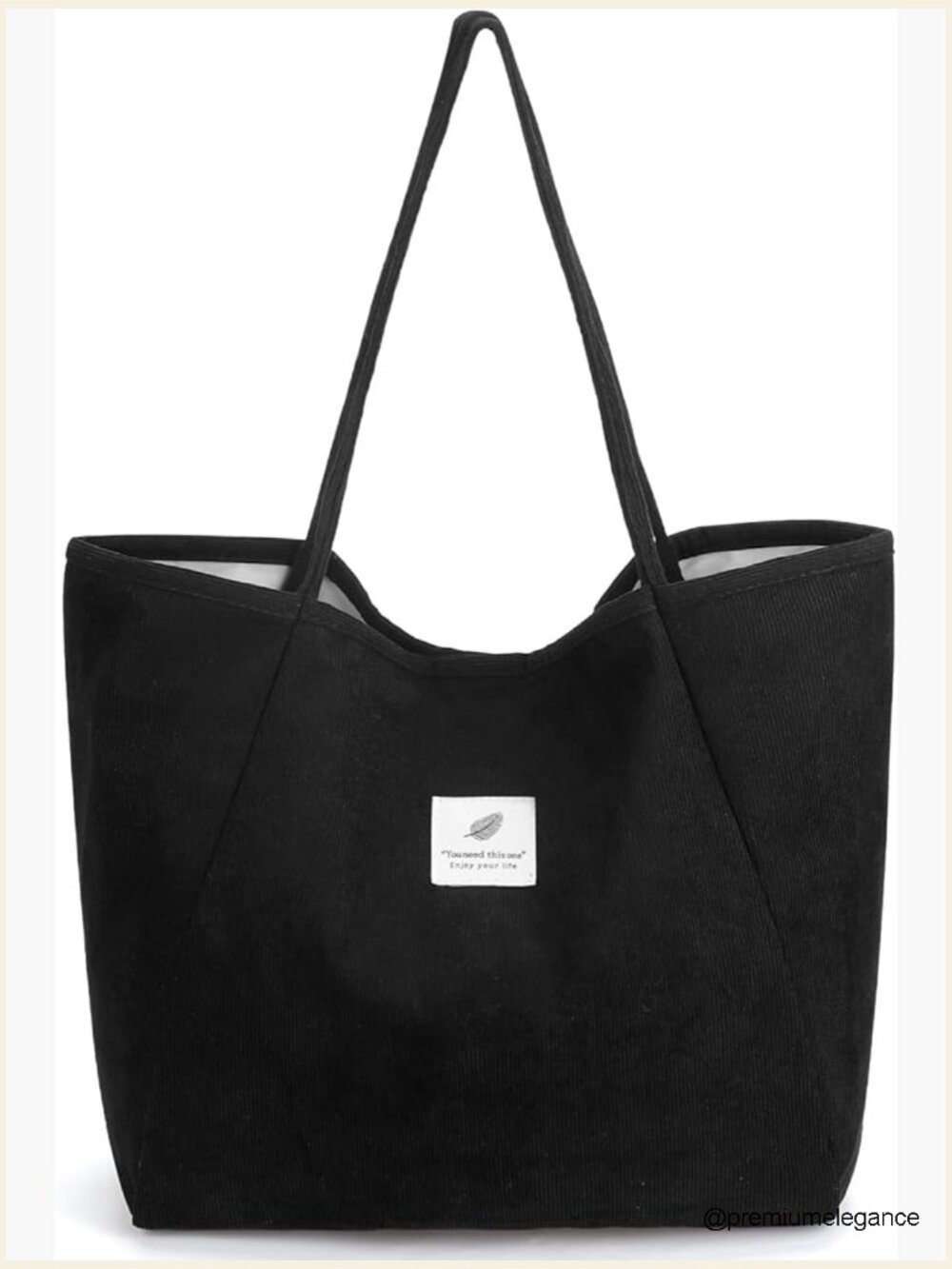 Large Corduroy Tote Bag for Women Travel Work Beach Grocery Shopping Handbag